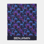 ゲームパーソナライズされたコントローラー少年 フリースブランケット (正面)