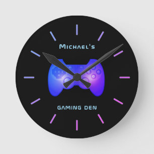 ゲームパーソナライズされたデンゲーマーズウォールクロック ラウンド壁時計
