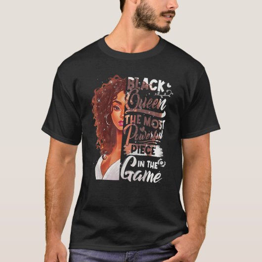 ゲームヒスターで最も強力な黒女王 Tシャツ (正面)