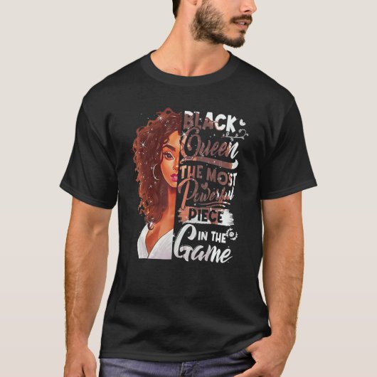 ゲームヒスターで最も強力な黒女王 Tシャツ (正面)