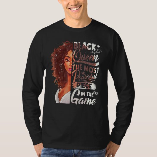 ゲームヒスターで最も強力な黒女王 Tシャツ (正面)
