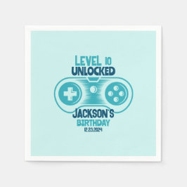 ゲームビデオゲームテーマゲーマーボーイバースデーパーティー スタンダードカクテルナプキン