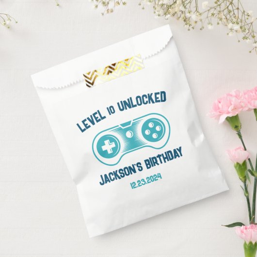 ゲームビデオゲームテーマゲーマーボーイバースデーパーティー フェイバーバッグ (封をした状態)