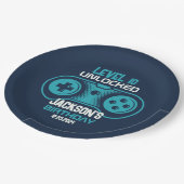 ゲームビデオゲームテーマゲーマーボーイバースデーパーティー ペーパープレート (アングル)