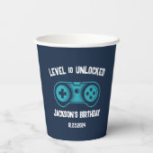 ゲームビデオゲームテーマゲーマーボーイバースデーパーティー 紙コップ (裏面)