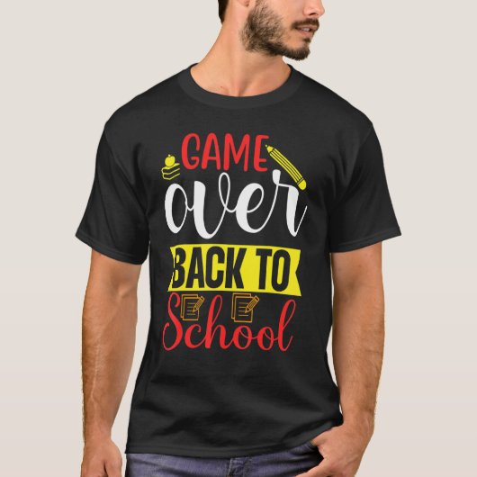 ゲームブック鉛筆オーバー新学期携帯テーブル Tシャツ (正面)