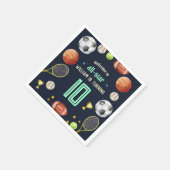 ゲームブルーキッズボーイズスポーツ10誕生日 スタンダードカクテルナプキン (角)