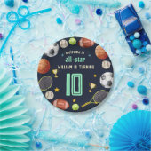 ゲームブルーキッズボーイズスポーツ10誕生日 ペーパープレート (パーティー)