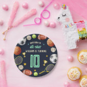 ゲームブルーキッズボーイズスポーツ10誕生日 ペーパープレート (パーティー)