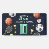 ゲームブルーキッズボーイズスポーツ10誕生日 横断幕 (横)