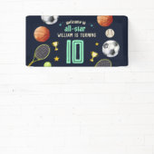 ゲームブルーキッズボーイズスポーツ10誕生日 横断幕 (インサイチュ)