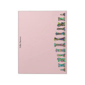 ゲームプレイヤー虹の色チェスの駒セットピンク ノートパッド (回転)