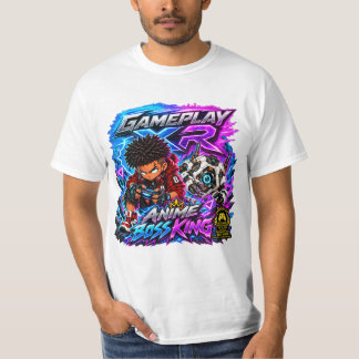 ゲームプレイXR アニメボスキングちびゲーマーグラフィックT- Tシャツ