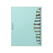 ゲームプレーヤーレインボーカラーチェスピースセットティール(緑がかった色) ノートパッド (回転)