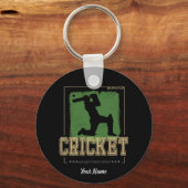 ゲームプレー生まれヤーとコーチのためのクリケットバットマン キーホルダー (正面)