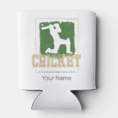 ゲームプレー生まれヤーとコーチのためのクリケットバットマン 缶クーラー (裏面)