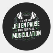 ゲームボディビルビデオゲームギークゲーマーギフト ラウンドシール (正面)