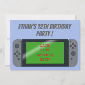 ゲームボーイのゲーマーの誕生日パーティー 招待状 (正面)