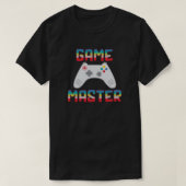 ゲームマスターゲーマーパパ父の日メンズブラック Tシャツ (デザイン正面)