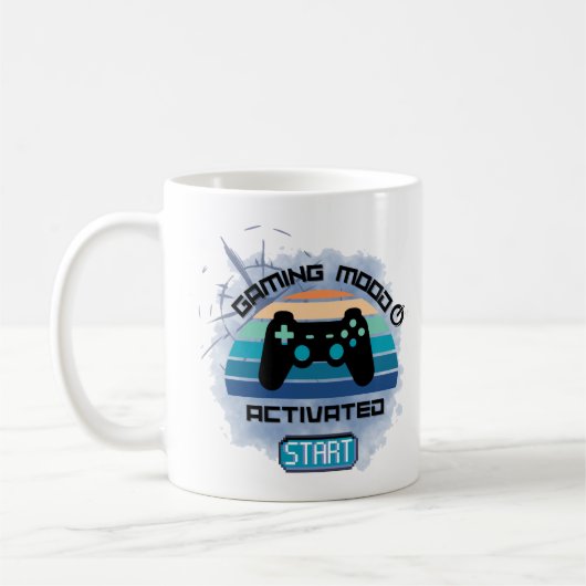 「ゲームムードの有効化 – ゲーマーコーヒーマグ」 コーヒーマグカップ (左)