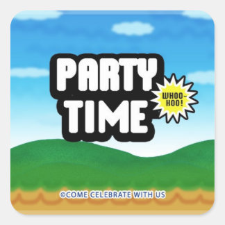 ゲームメニュー招待状封筒シール スクエアシール