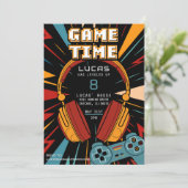 ゲームモダンおもしろい誕生日招待状 シーズンカード (スタンド正面)