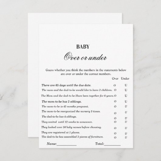 ゲームモダン中またはゲーム中の赤ちゃんシャワーゲーム ポストカード (正面/裏面)