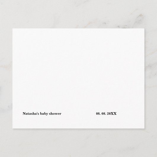 ゲームモダン中またはゲーム中の赤ちゃんシャワーゲーム ポストカード (裏面)