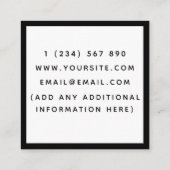 ゲームモダン開発者デザイナー白黒トレンディー スクエア名刺 (裏面)