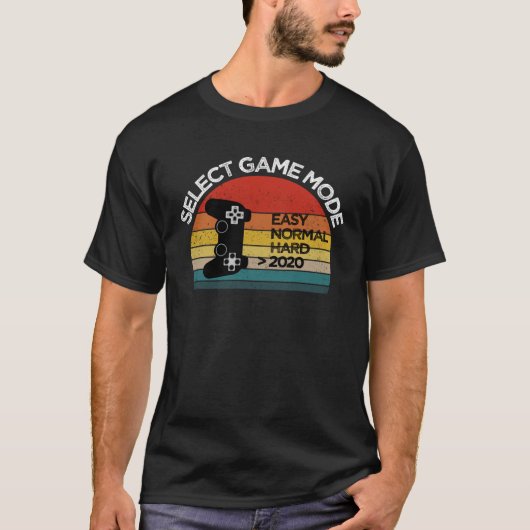 ゲームモードを選択 簡単 普通 難しい 2020 Tシャツ (正面)