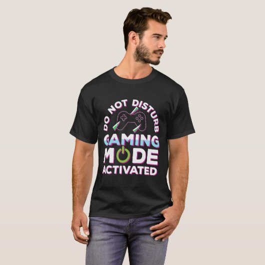 ゲームモード起動中 邪魔しないで Tシャツ (正面フル)