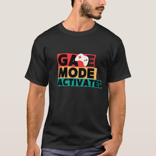 ゲームモード起動 ゲーマー コントローラー アート Tシャツ (正面)