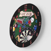 ゲームルームのビリヤード ラージ壁時計 (傾斜)