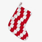 ゲームルーム格子模様(赤と白の幻想) スモールクリスマスストッキング (正面 (吊り時))