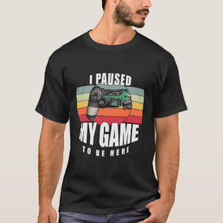ゲームレトロゲーマーを一時停止 Tシャツ