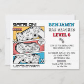 ゲームレベルアップゲーマー誕生日パーティーの招待 招待状 (正面)