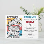 ゲームレベルアップゲーマー誕生日パーティーの招待 招待状 (スタンド正面)
