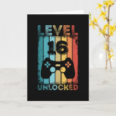 ゲームレベル16ロック解除16番目の誕生日ギフトゲーマー カード (黄色い花)