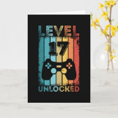 ゲームレベル17ロック解除された17誕生日ギフトゲーマー カード (黄色い花)