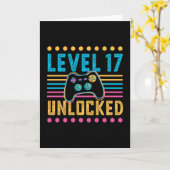 ゲームレベル17ロック解除された17誕生日ゲーマーギフト カード (黄色い花)