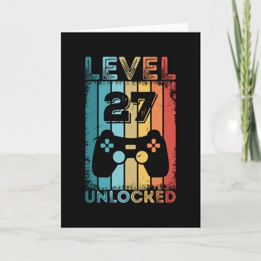 ゲームレベル27ロック解除済み27誕生日ギフトゲーマー カード (正面)