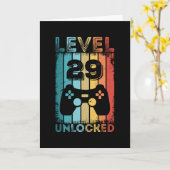 ゲームレベル29ロック解除された29誕生日ギフトゲーマー カード (黄色い花)