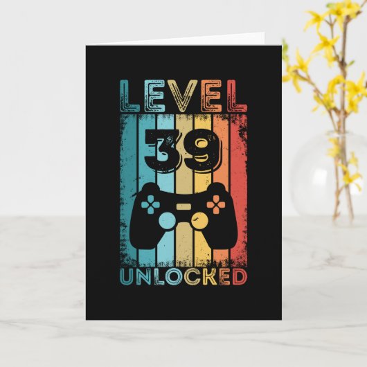 ゲームレベル39ロック解除39番目の誕生日ギフトゲーマー カード (黄色い花)