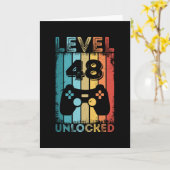 ゲームレベル48アンロック48誕生日ギフトゲーマー カード (黄色い花)