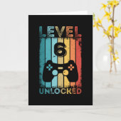 ゲームレベル6ロック解除第6誕生日ギフトゲーマー カード (黄色い花)