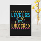 ゲームレベル65ロック解除65誕生日ゲーマーギフト カード (黄色い花)
