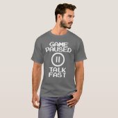 ゲーム一時停止ダーク 楽しい 動画 ゲーム ゲーマー男子 Tシャツ (正面フル)