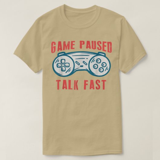 ゲーム一時停止トーク高速ビデオゲーおもしろいム愛好家の男の子 Tシャツ (デザイン正面)