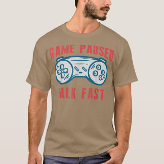 ゲーム一時停止トーク高速ビデオゲーおもしろいム愛好家の男の子 Tシャツ
