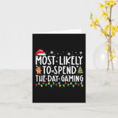 ゲーム三昧で過ごす確率が最も高い ゲーマー楽しいクリスマス カード (黄色い花)